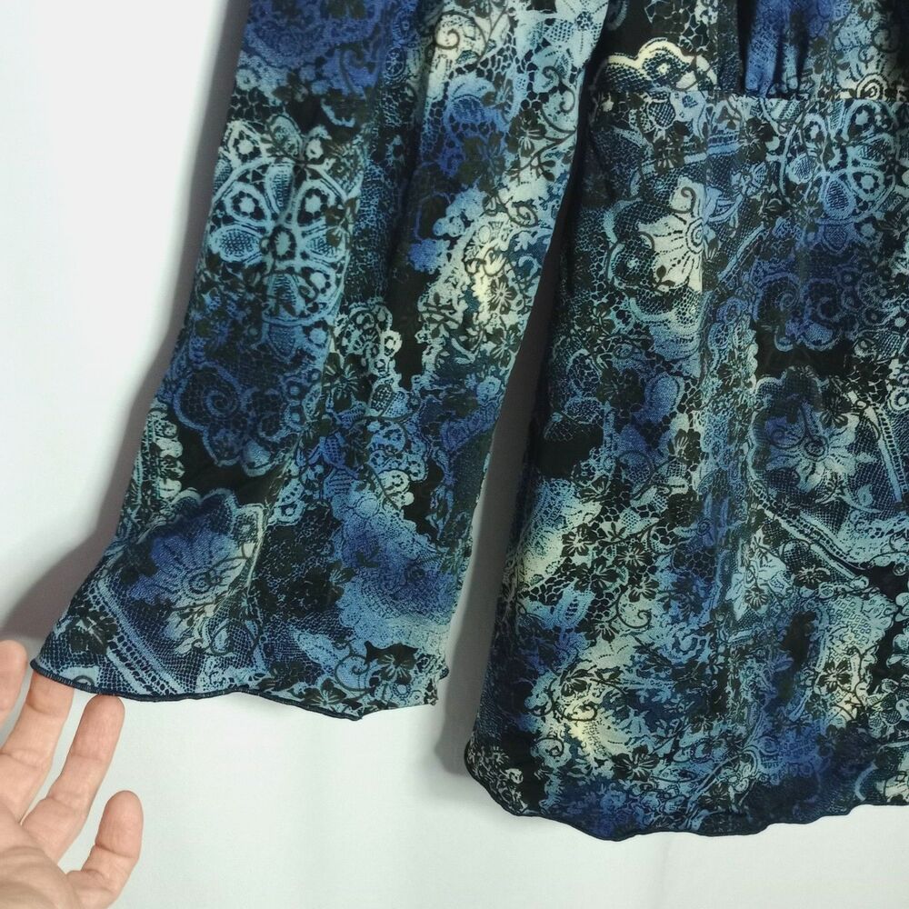 Motherhood Maternity Women's V neck Faux Wrap Floral Blouse Shirt Top 1X - Picture 6 of 8
